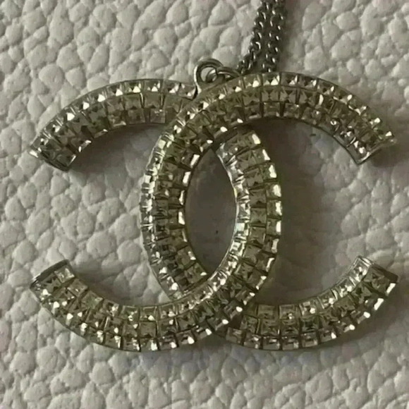 Chanel Deca Coco Mark Long Necklace Accessory Metal Silver - Picture 8 of 8